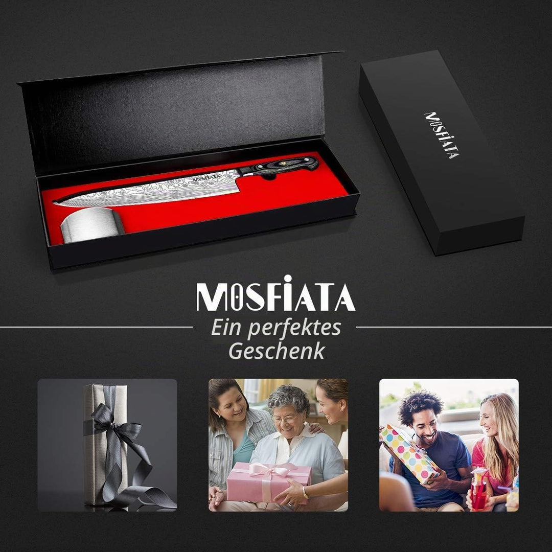 MOSFiATA Kochmesser Superscharfes Profi-Küchenmesser 10 Zoll Kuchen Messer Fleischmesser Deutscher E