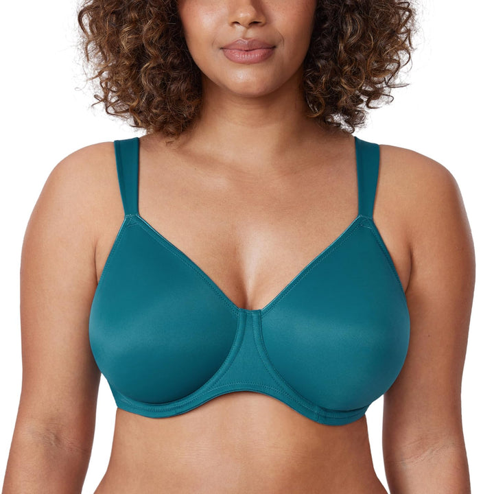 DELIMIRA Damen T-Shirt Minimizer BH mit Bügel Grosse Grössen Ohne Gepolstert 75C Borealis-grün, 75C