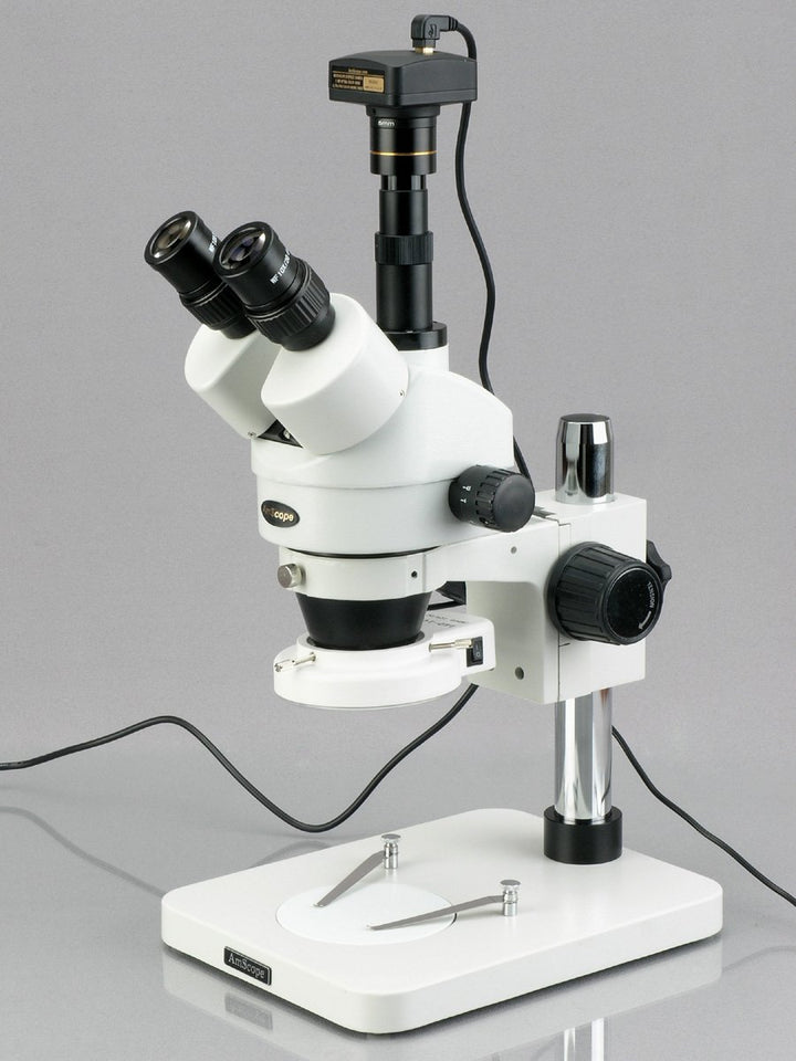 AmScope SM-1TSZZ-144S Inspektion Trinokulares Zoom Stereomikroskop mit 144-LED-Kompaktlicht, 3.5X-18