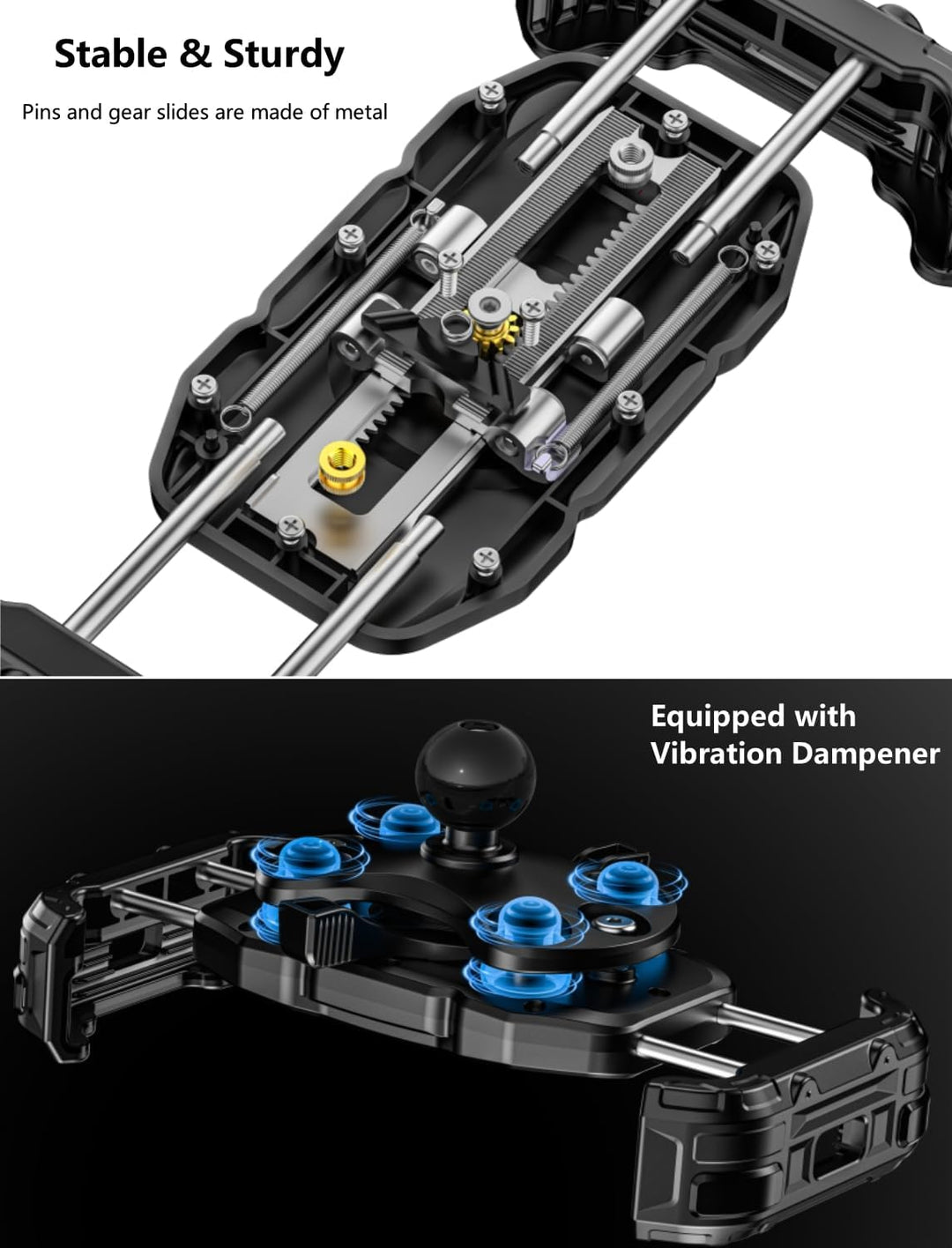 Kewig Motorrad-Handyhalterung mit Vibrationsdämpfer und Hochgeschwindigkeits-Sicherheitsverriegelung