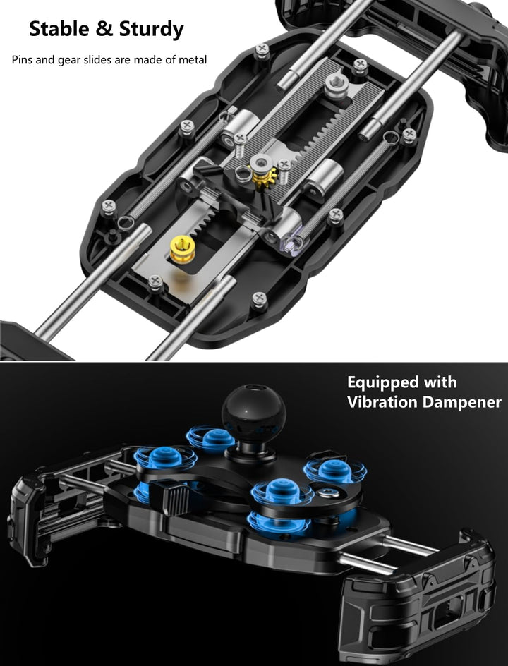 Kewig Motorrad-Handyhalterung mit Vibrationsdämpfer und Hochgeschwindigkeits-Sicherheitsverriegelung