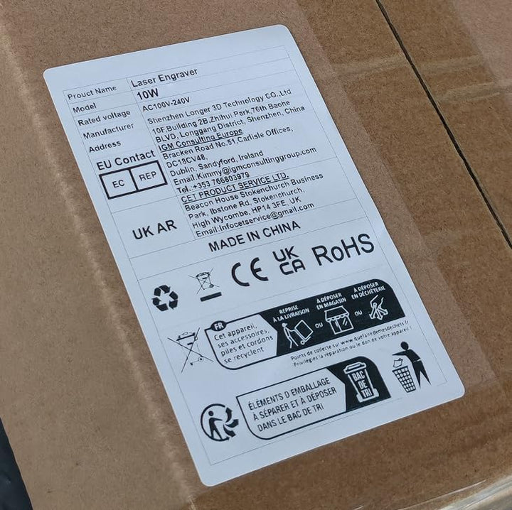 LONGER Ray5 Bundle 10W Lasergravierer – Präziser DIY CNC Laserschneider für Metall, Glas und Holz, A