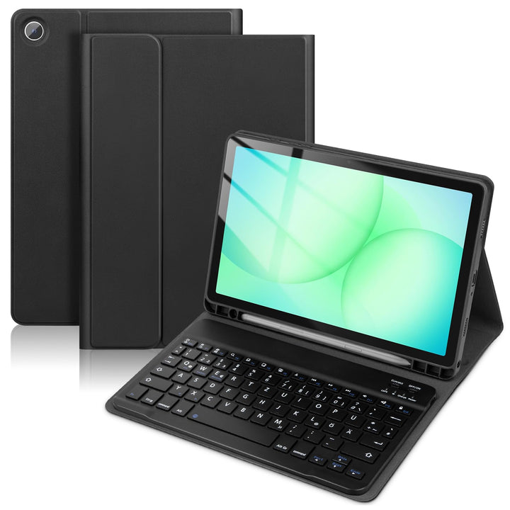 Hülle mit Tastatur für Samsung Galaxy Tab A11+ Plus 2025/ A9+ Plus 11 Zoll 2023, Stossfeste Ultradün