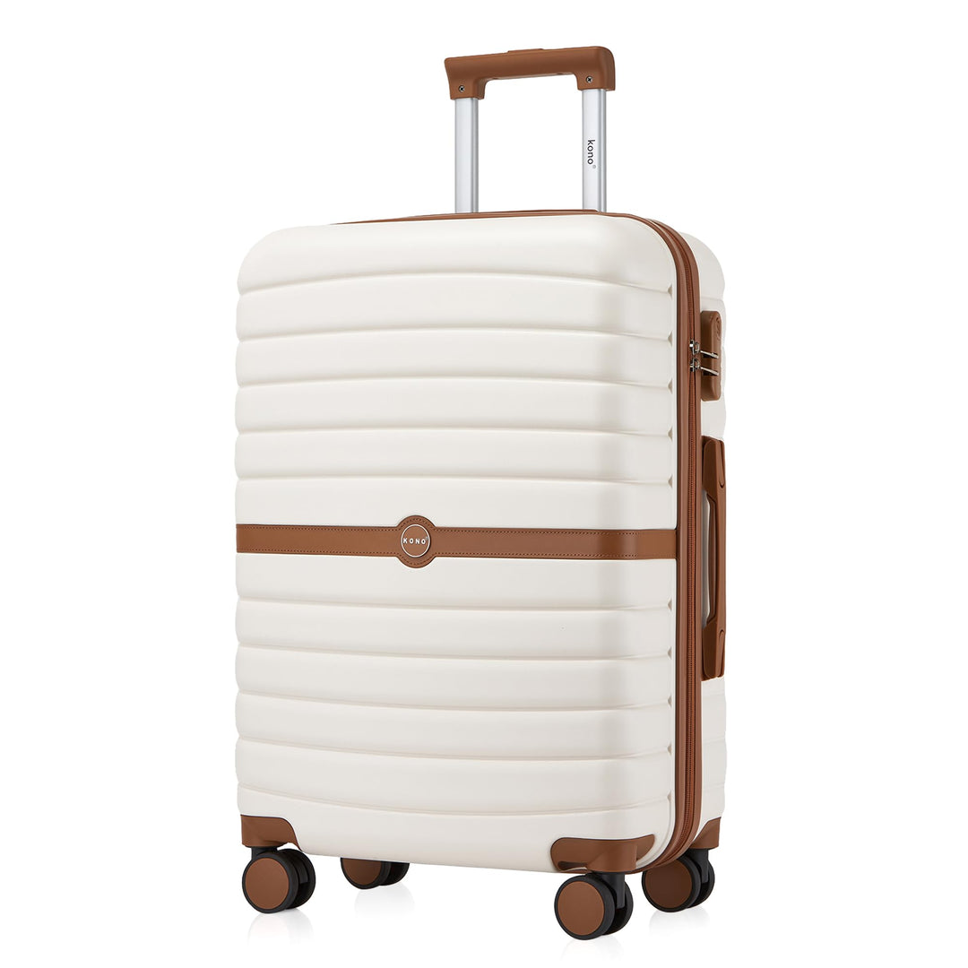 KONO Koffer Reisekoffer Trolley Koffer mittelgross von ABS+PC Hartschalenkoffer mit Zwillingsrollen