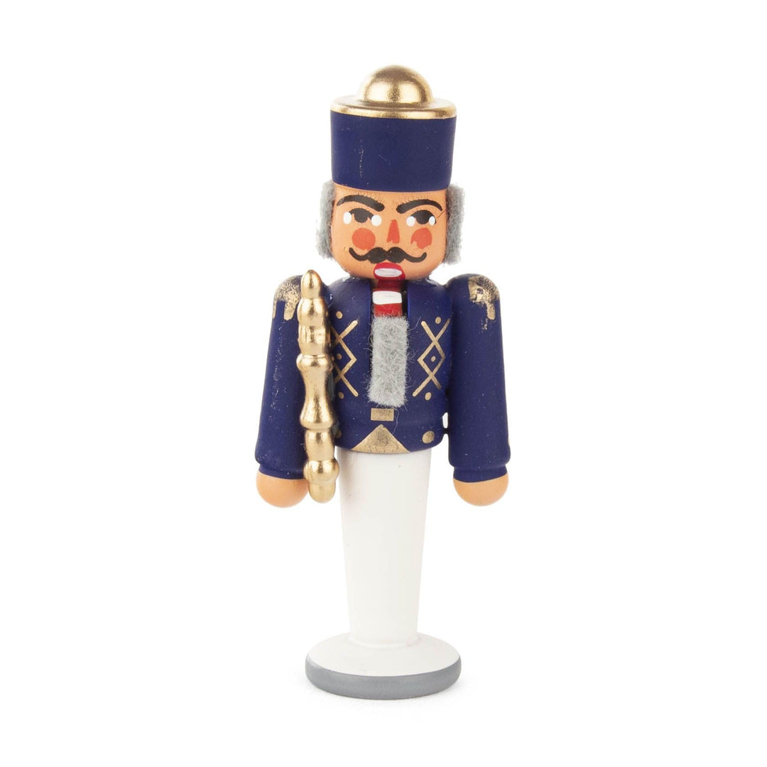 Rudolphs Schatzkiste Mini-Nussknacker König blau Höhe 6,5cm NEU Herrscher Anführer Holzfigur Weihnac