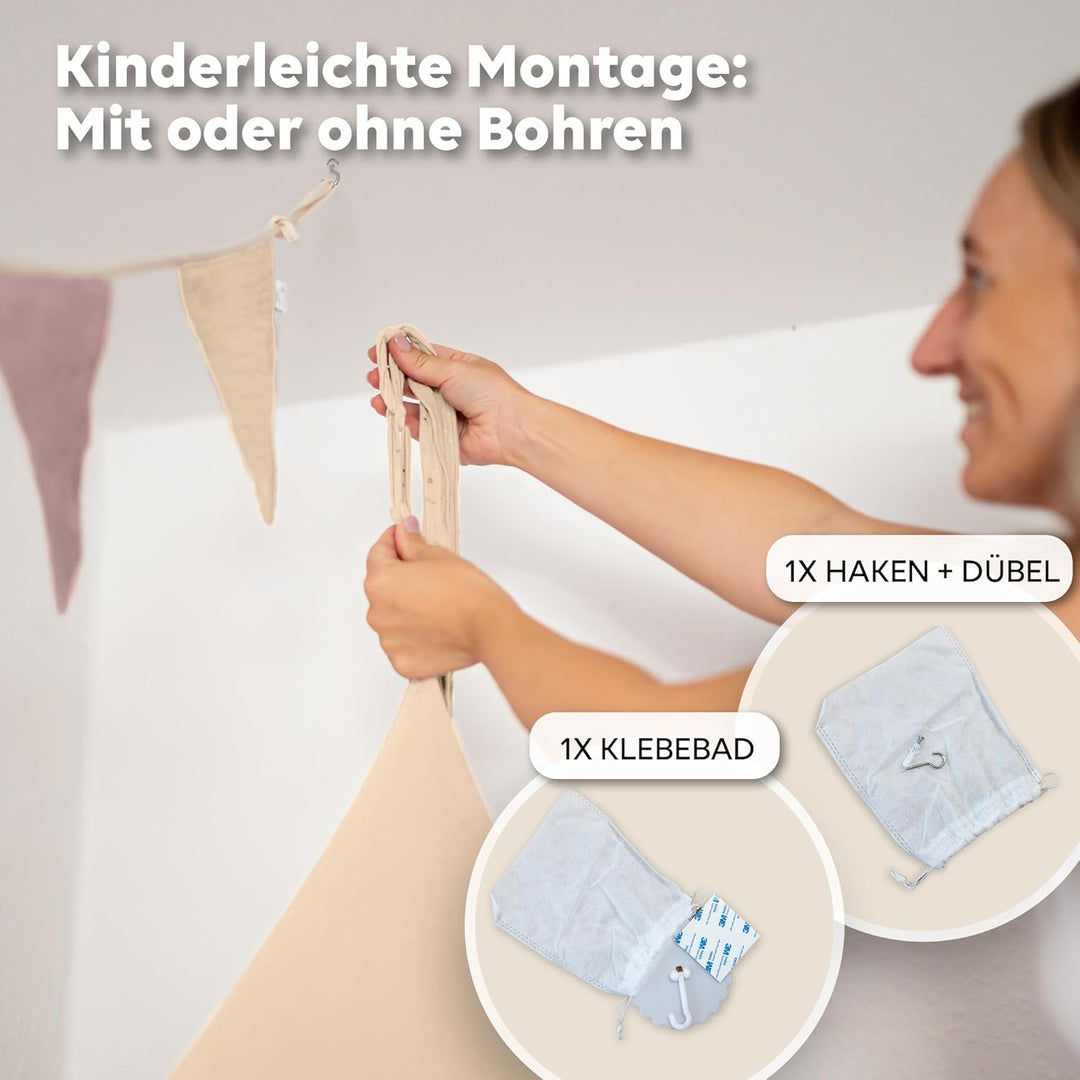 Baldachin Kinderzimmer [in 12 Farben] - Betthimmel aus 100% Baumwolle Musselin Handmade für Mädchen