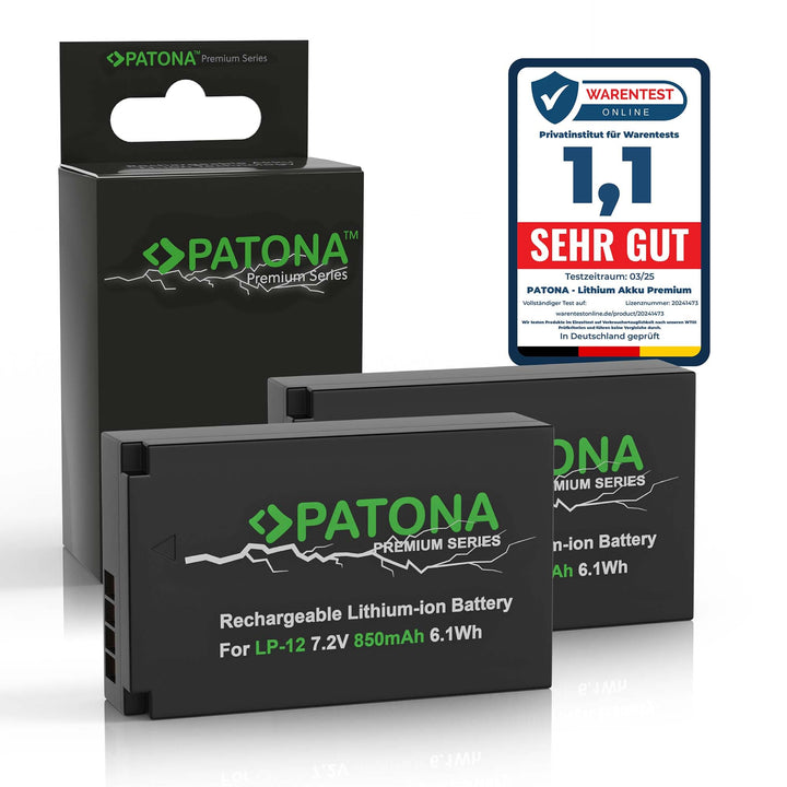 PATONA 2X Premium Akku Ersatz für Canon LP-E12 LPE12 Battery Pack 850mAh | Ersatzakku für EOS 100D R