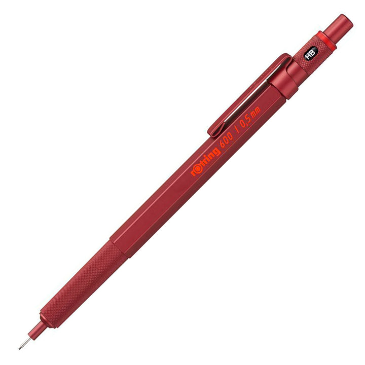 rOtring 600 Druckbleistift | 0,5 mm | Rot | Ergonomisches Vollmetallgehäuse rot 0.5 mm, rot 0.5 mm