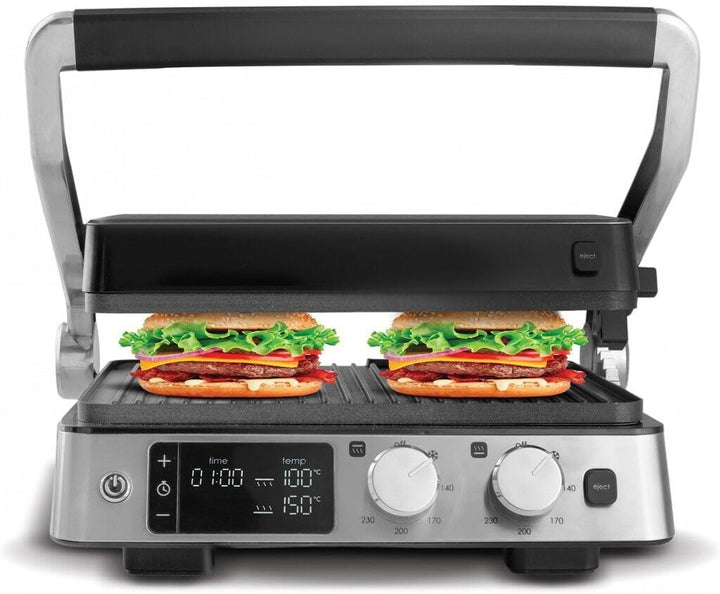 Karaca Compact Steel Sear & Grill Inox 2008 Sandwichmaker 3 in 1, Elektrogrill, Toaster Sandwichtoas