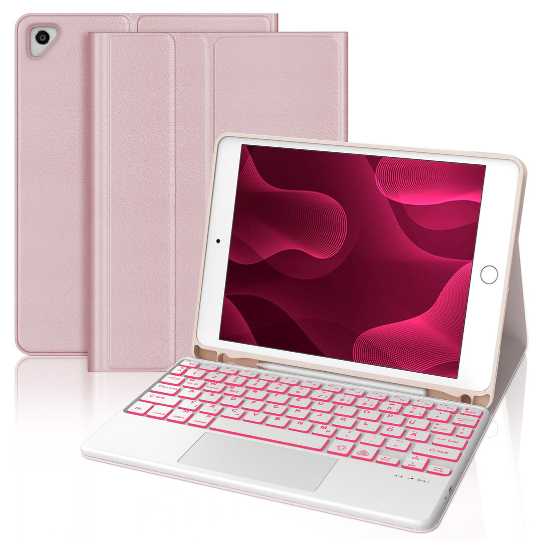 IVEOPPE Tastatur für iPad 6. Generation Con Touchpad - Hülle Tastatur für iPad 9.7, Magnetisch Abneh