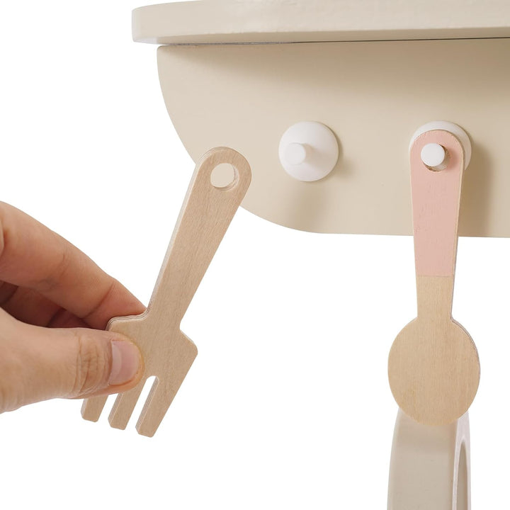 Kleinkind Spielküche aus Holz Kinderküche Zubehör Set Spielzeugküche Set mit vielen Spielfunktionen