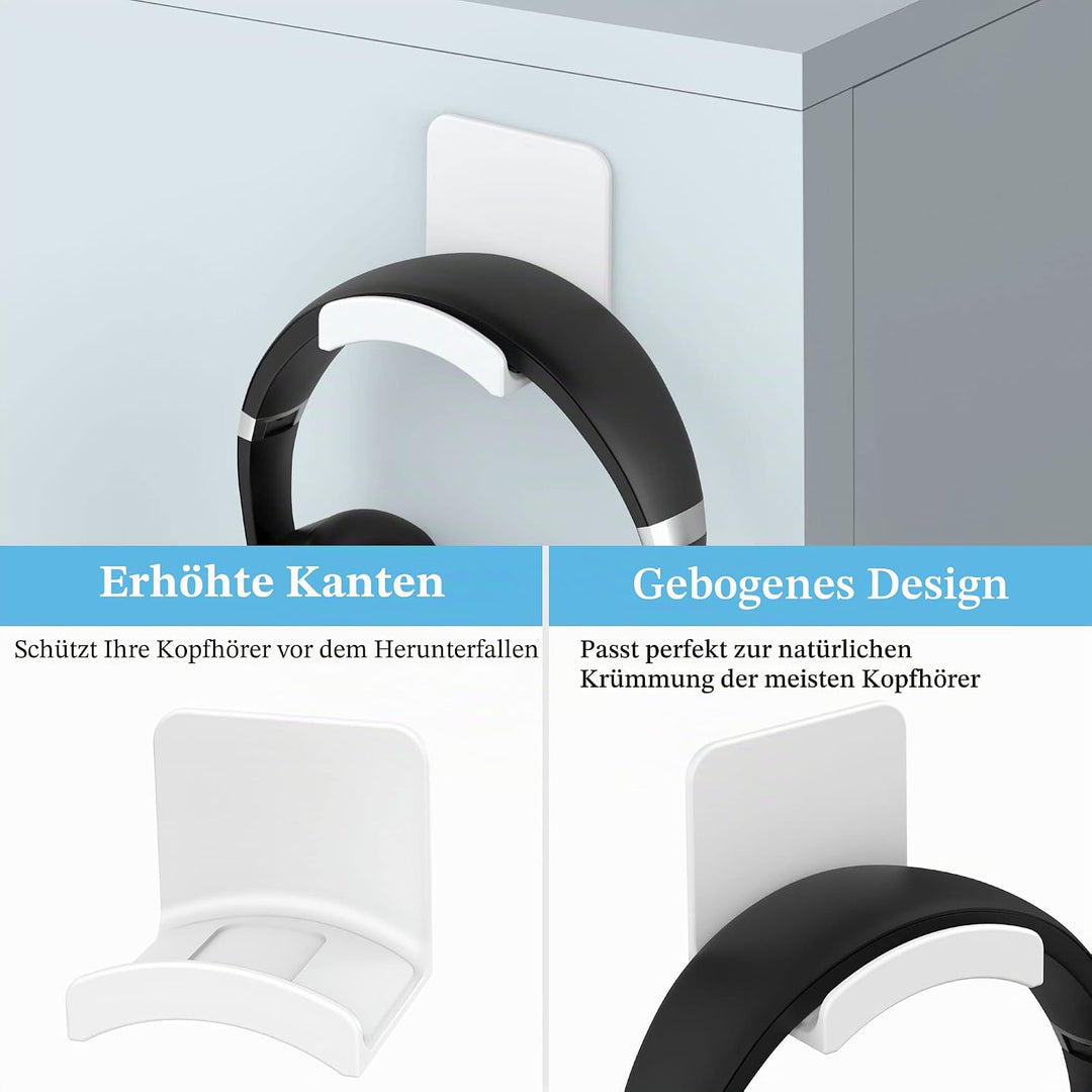 Cozycase Universal Kopfhörer Halter mit starkem Klebeband Premium Headset Halterung Wandhalterung TP