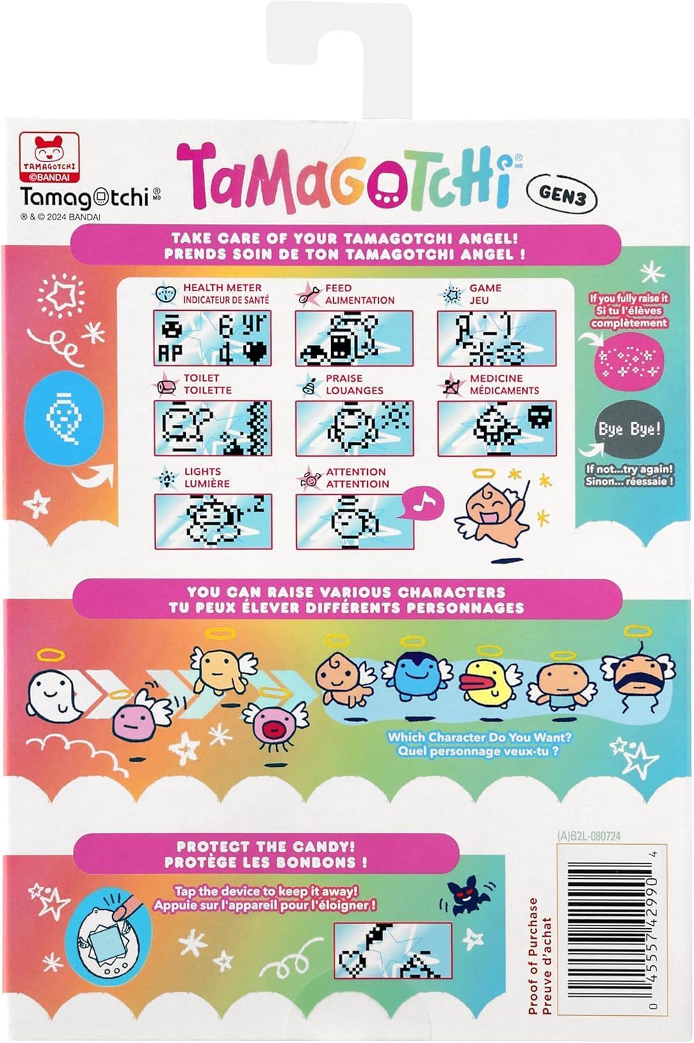 Bandai Tamagotchi Engel Virtuelle Party, Mehrfarbig, 42993 | Werden Sie Ihr Schutzengel: Füttern Sie