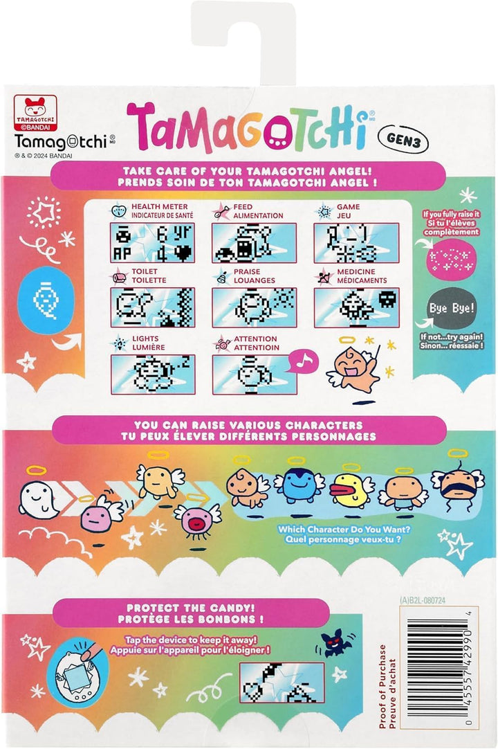 Bandai Tamagotchi Engel Virtuelle Party, Mehrfarbig, 42993 | Werden Sie Ihr Schutzengel: Füttern Sie