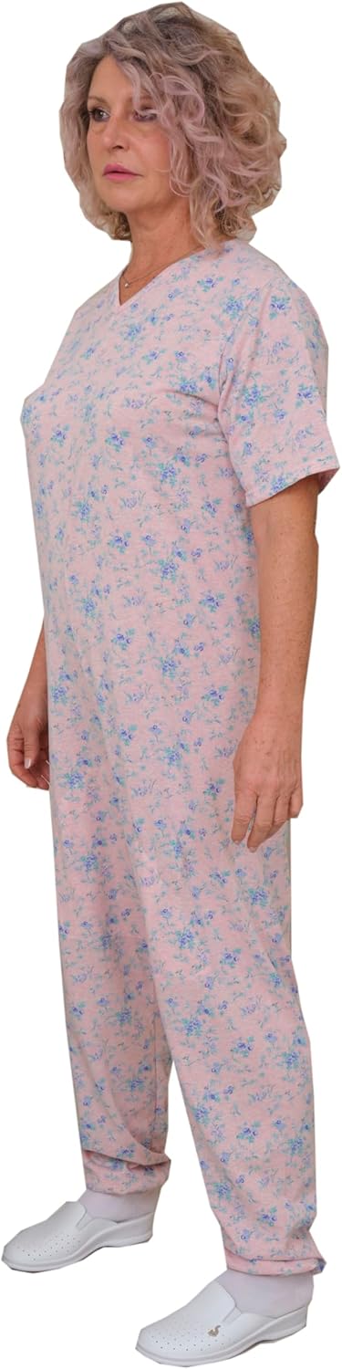FERRUCCI COMFORT Schlafanzug für Gesundheit, Kurzarm, 1 Reissverschluss, hinten hinten, für den Somm