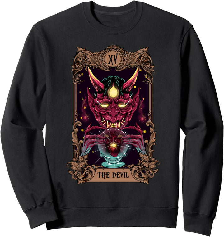 Tarot Card Tarotkarte Der Teufel XV Halloween Sweatshirt