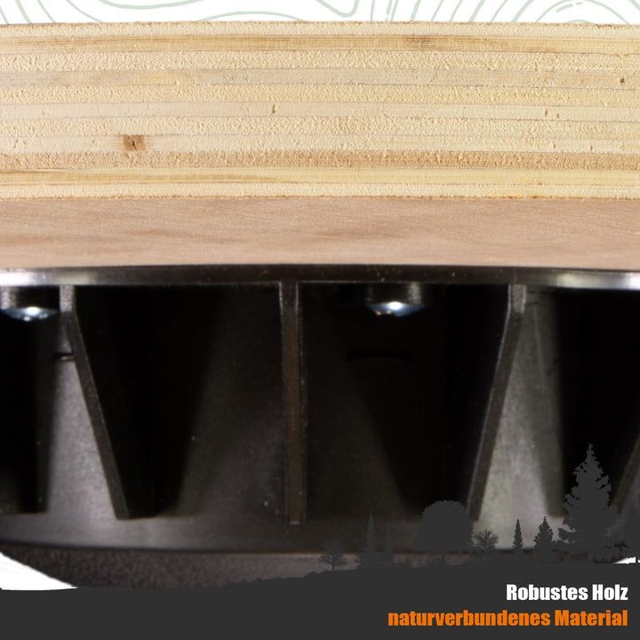 Balance Board aus Holz Ø 39,5 cm Gleichgewichtstrainer für Erwachsene Balancebrett Fitness Brett Zuh