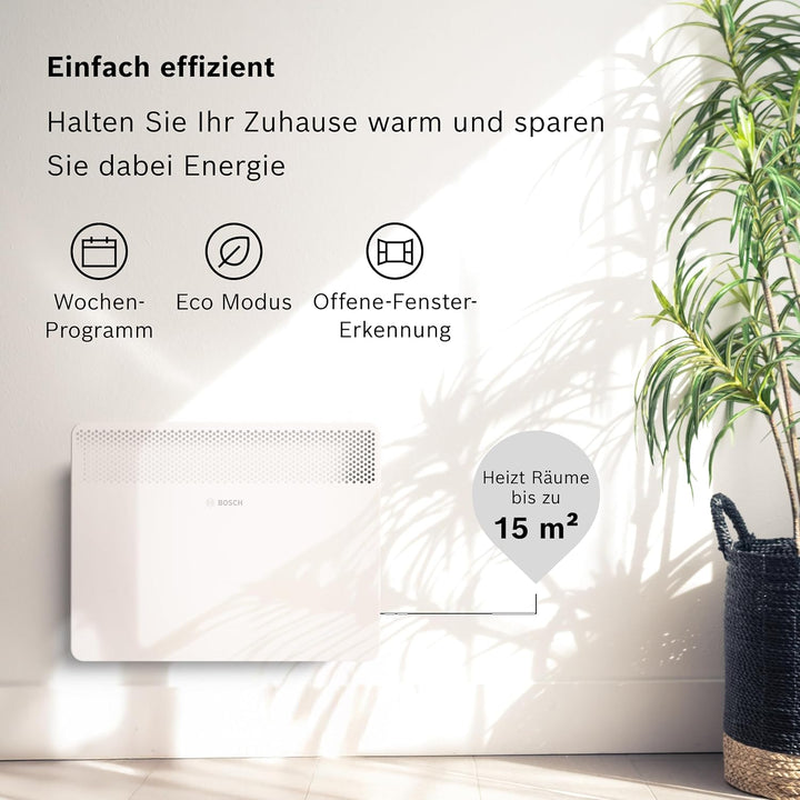 Bosch Heat Convector 4000-15 - Elektrischer Konvektor für Räume bis zu 15 m² - Individuell Einstellb