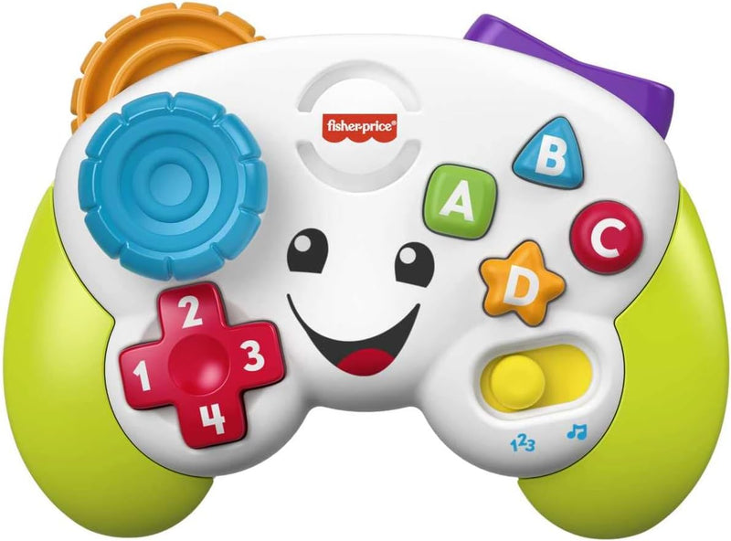 Fisher-Price Lernspass Spiel-Controller für Babys und Kleinkinder in Grün, Videospiel-Attrappe mit M