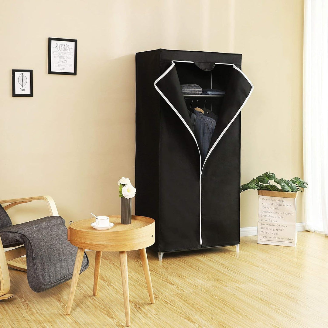 SONGMICS Kleiderschrank, Stoffschrank, Faltschrank mit Kleiderstange, Kleiderständer, Aufbewahrung f