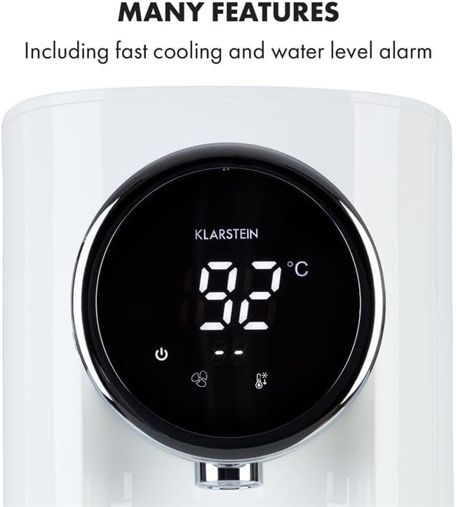 Klarstein Hot Spring Plus Heisswasserspender, Wassertank: 5 Liter, grosses LCD-Display, Temperaturen