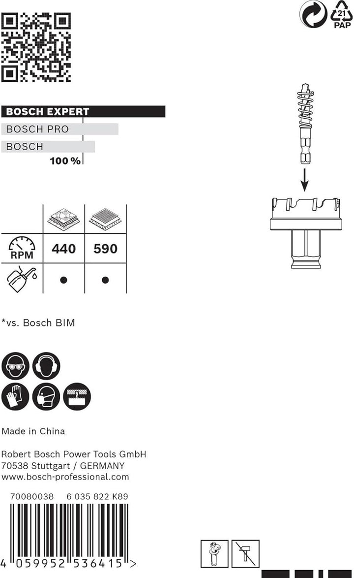 Bosch Accessories 1x Expert Sheet Metal Lochsäge (für Stahlbleche, Edelstahlbleche, Ø 27 mm, Zubehör