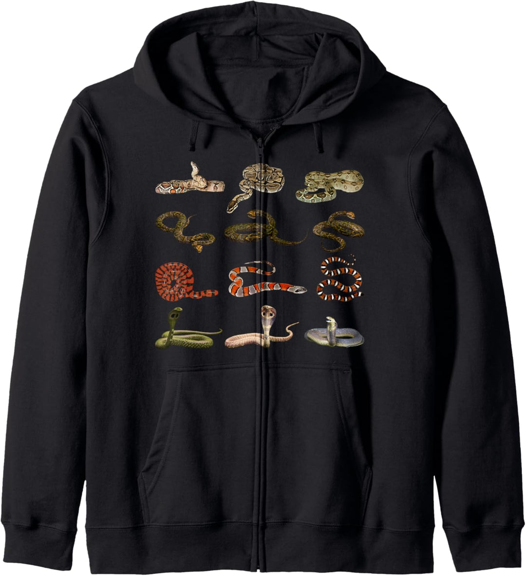 Verschiedene Schlangen Informatives Geschenk Für Reptil Kapuzenjacke