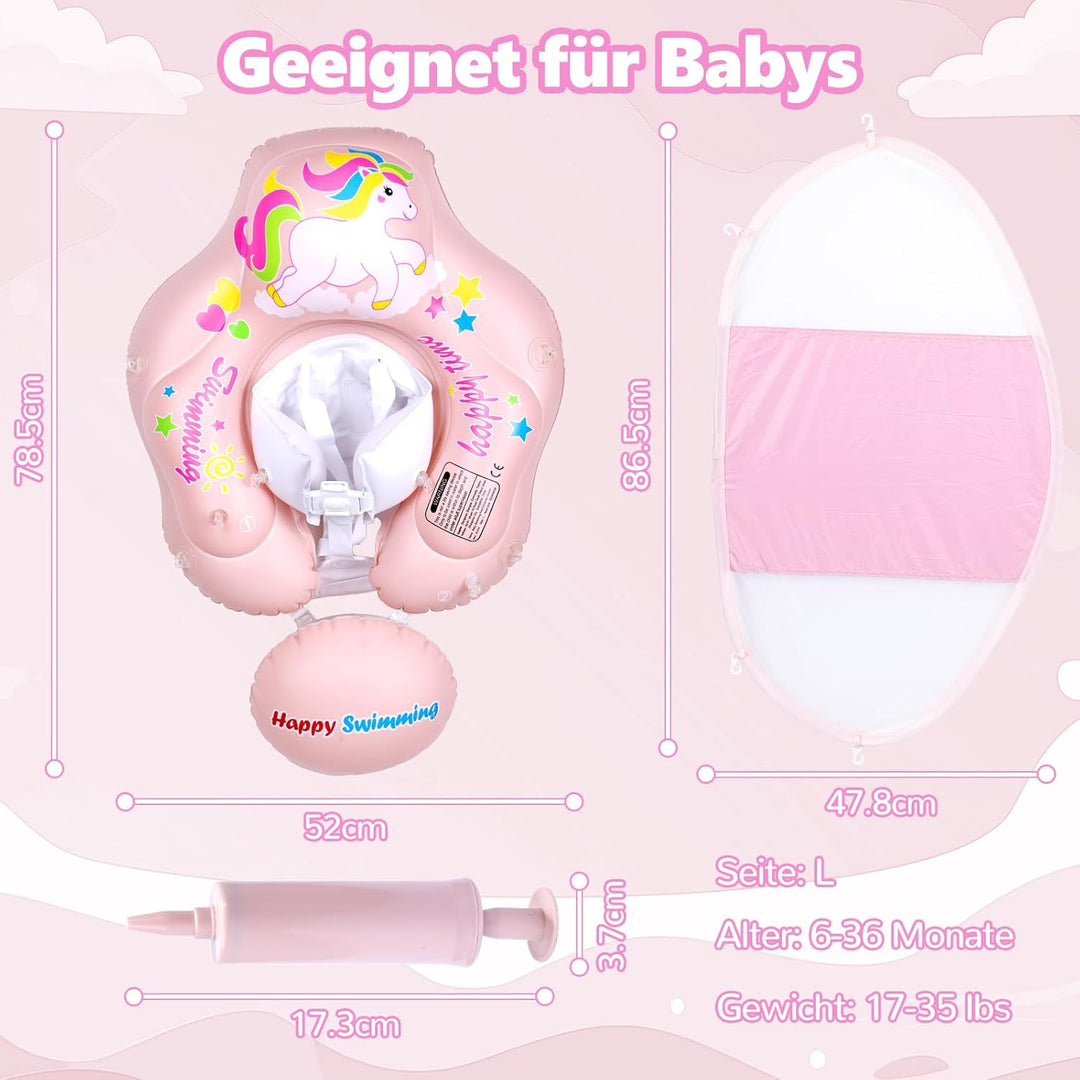 BNEHHOV Schwimmring Baby mit Sonnendach Abnehmbarem Sonnendach Schwimmsitz Kleinkinder Schwimmhilfe