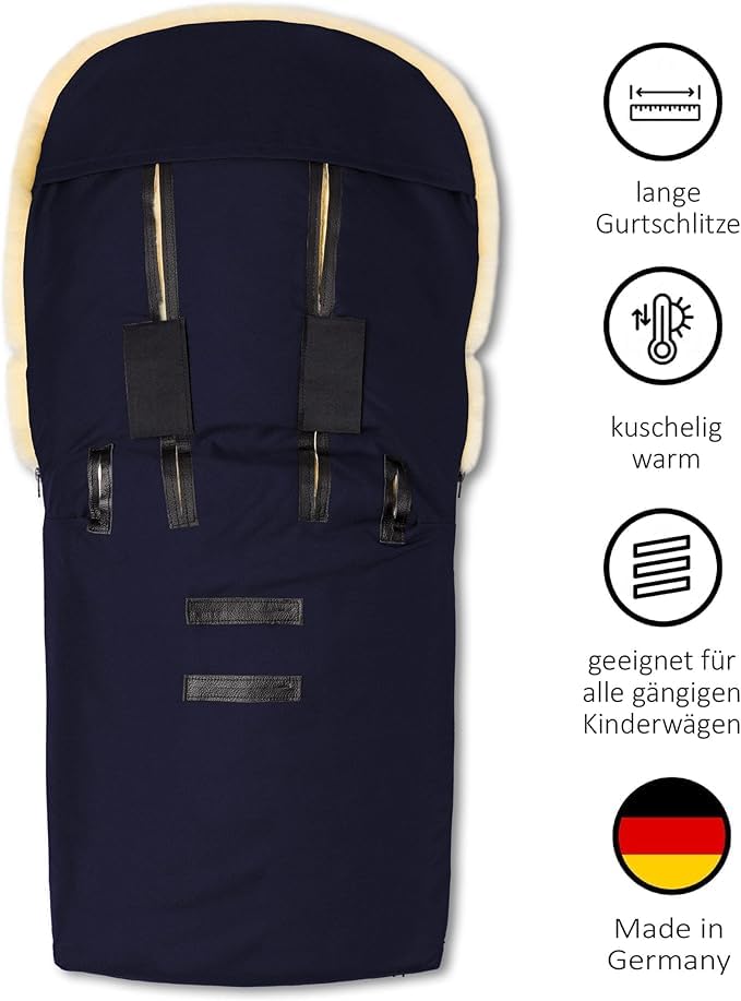 Hofbrucker Winter Lammfell Fusssack Putzi – Set mit Handwärmer – wind & wasserabweisend für Kinderwa