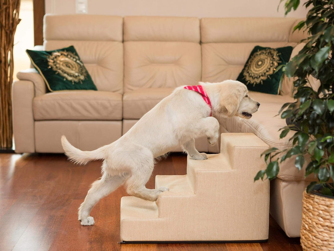 Hundetreppe, Katzentreppe, Antirutsch und Beständig - Haustiertreppe mit 4 Stufen für kleine Hunde -