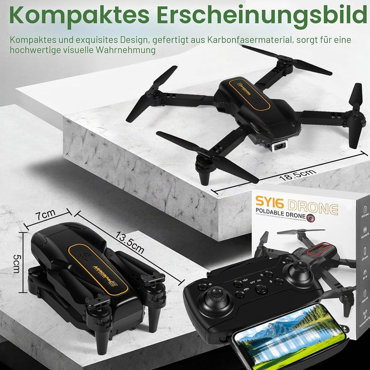Drohne mit Kamera für Kinder, RC Drone Quadcopter mit Kopflos Modus, 3D Flip, 90° Einstellbar, Flugb