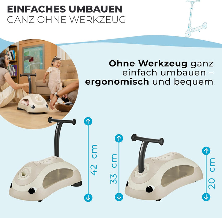 GLOBBER Walk N' ROLL 2in1 ECO – Lauflernwagen & Rutschauto ab 1 Jahr, Eva-Rollen, nachhaltiger Kunst