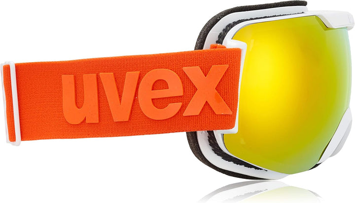 Uvex Unisex Downhill 2000 Cv Skibrille (1er Pack) Einheitsgrösse white mat/orange-green, Einheitsgrö