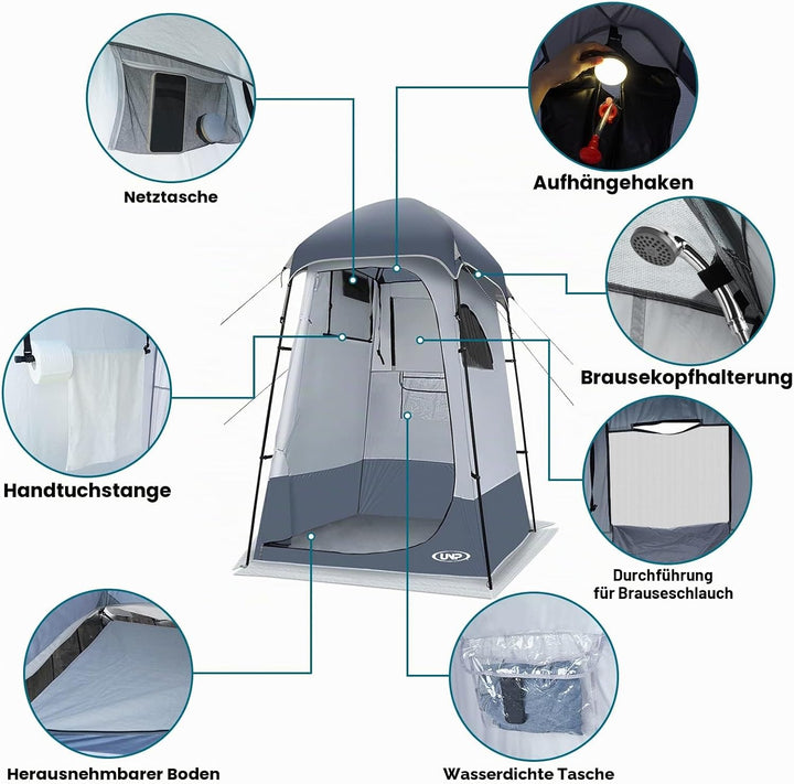 UNP Camping Duschzelt, Outdoor-Camping, Sichtschutz, Umkleidezimmer, tragbares WC-Zelt für Wandern,