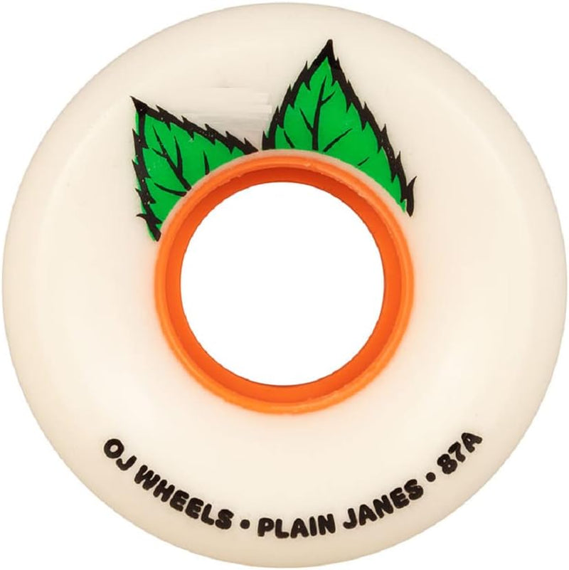 OJ Soft Wheels Plain Jane Schlüsselrahmen 87a Skateboard-Räder 54 mm Weiss, 54 mm Weiss