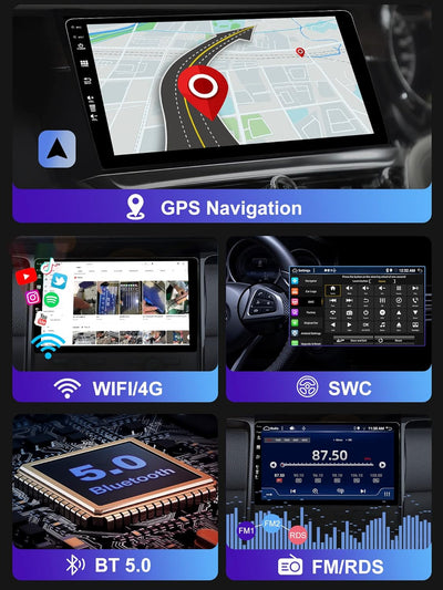 Android 12 Autoradio Per Seat Ibiza 6j 2009-2014 GPS 2 Din Telecamera Posteriore 9 Pollice DSP+Carpl