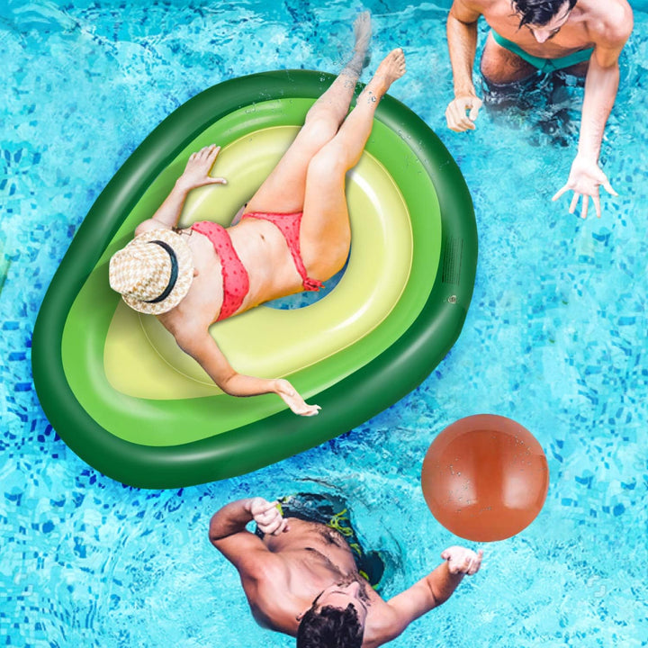 Aufblasbare Avocado Luftmatratze Wasser, Aufblasbare Pool Floss mit Balls Sommer Pool Spielzeug, Sch