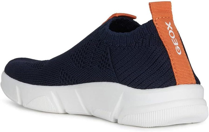 Geox Jungen J Aril Boy ASneakers 28 EU Navy Orange, 28 EU Navy Orange
