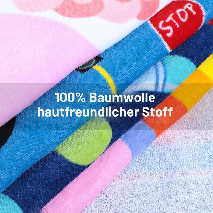 Badeponcho Kinder 100% Baumwolle Kinderhandtuch Poncho Kinder Badetuch Handtuch mit Kapuze Strandtüc