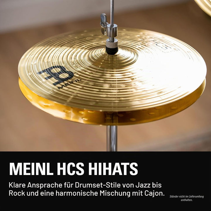 Meinl Cymbals HCS Hihat 14 Zoll (Video) Schlagzeug Becken – Paar – (35,56cm) Messing, Traditionelles