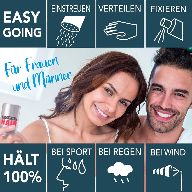 Cover HAIR Haarverdichtung mit Schütthaar 30 Gramm (Naturblond), Naturblond