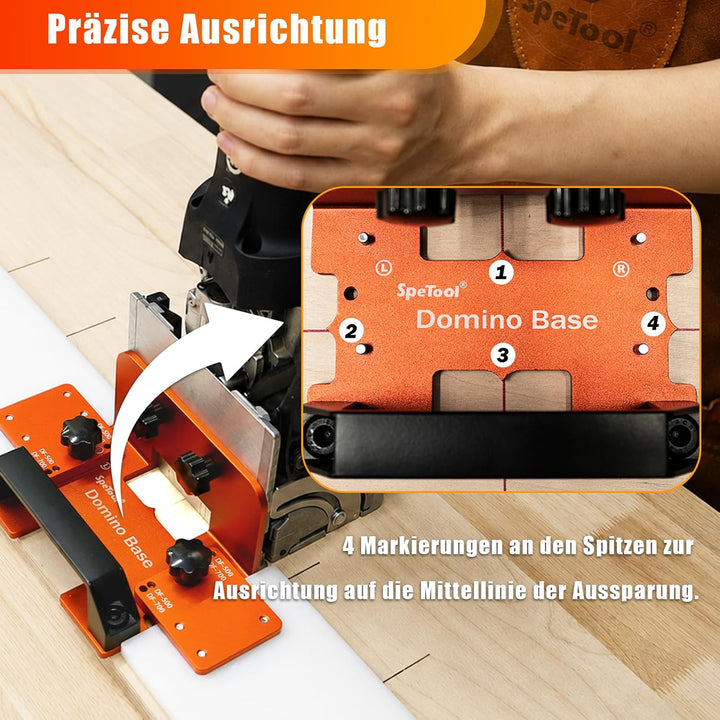 SpeTool Aluminium-Domino-Auflage, kompatibel mit Festool Domino DF-500 und DF-700