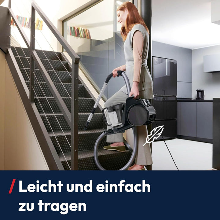 Hoover HP2 leistungsstarker Bodenstaubsauger ohne Beutel für Hartböden & Teppiche, leicht & kompakt,