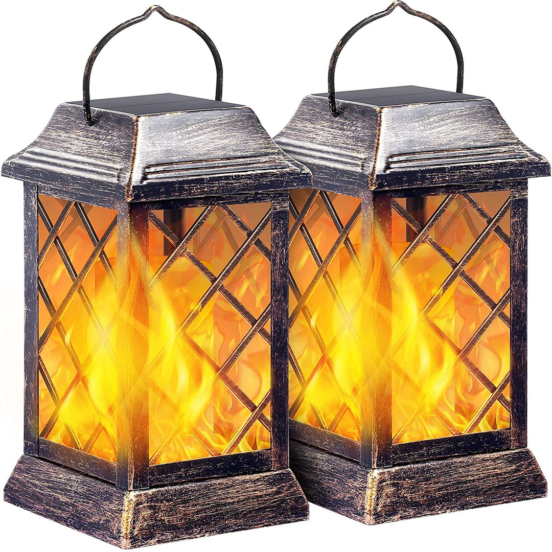 Solarbaby Solar Garten Lichter, Outdoor Laterne Flamme Solar Lichter Metall Hängende Laterne Outdoor