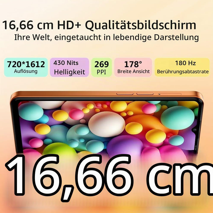 Blackview Wave 7C Handy Ohne Vertrag, Android 16 Smartphone, 16GB+64GB/1TB TF, 6.56" Gemini AI Smart