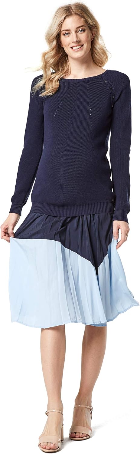ESPRIT Maternity Damen Skirt WVN UTB Umstandsrock 44 Mehrfarbig (Night Blue 486), 44 Mehrfarbig (Nig