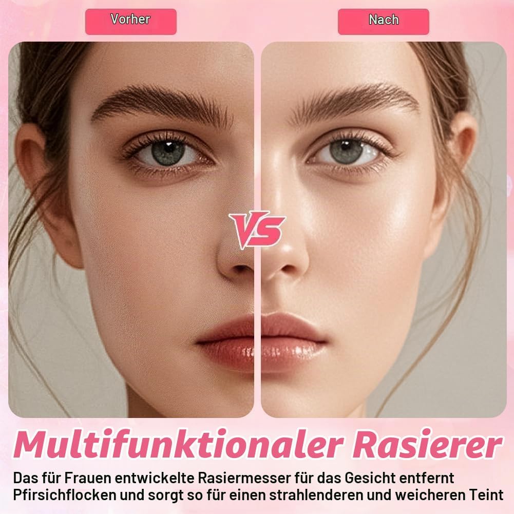 Neuer 2-in-1 Gesichts-Haarentferner für Frauen, Kabelloser Elektrischer Epilierer mit LED-Licht, USB