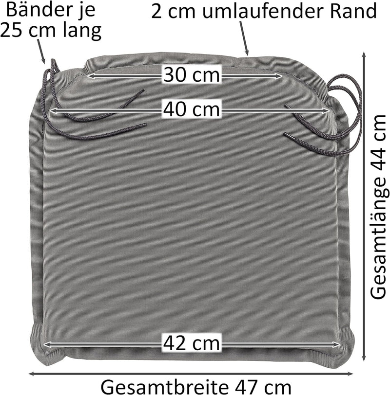 sleepling Outdoor 193926 4er Set Sitzkissen Auflage | Stuhlkissen Polster Gartenstuhl Terrassenstuhl