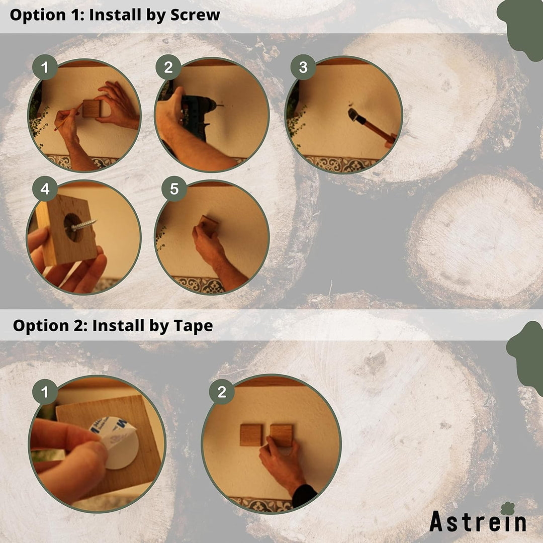 ASTREIN® | Magnetischer Schlüsselhalter | Messerhalter | Wandhalterung aus Holz | Eiche | Umzugsgesc