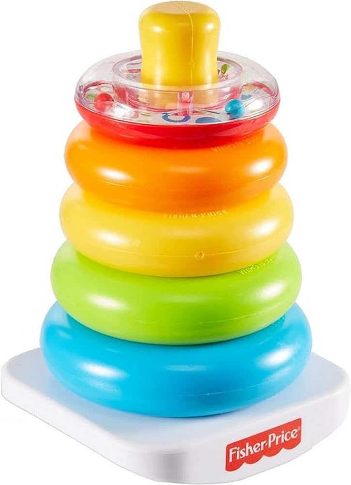 Fisher-Price GKD51 - Farbring Pyramide, klassisches Stapelspielzeug mit Ringen für Babys und Kleinki
